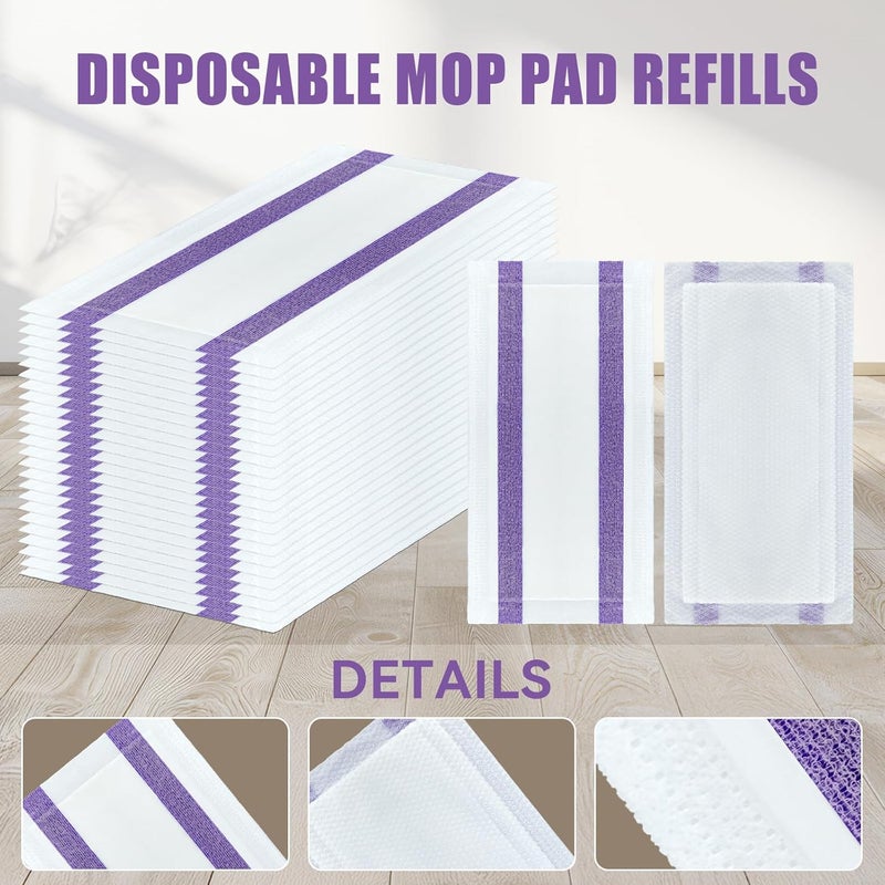 DOCXCDO 40 Pack Disposable Mop Pad Refills for Swiffer Wet Jet ，Dry&Wet Mopping Pad Compatible with Swiffer Wet Jet and Any Model of Velcro Mop，Multi Surface WetJet Pad for Floor Cleaning - Image 3
